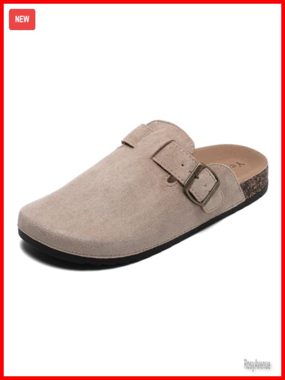 Suede Clogs Women Men Cork Footbed Leather Mules Potato Shoes